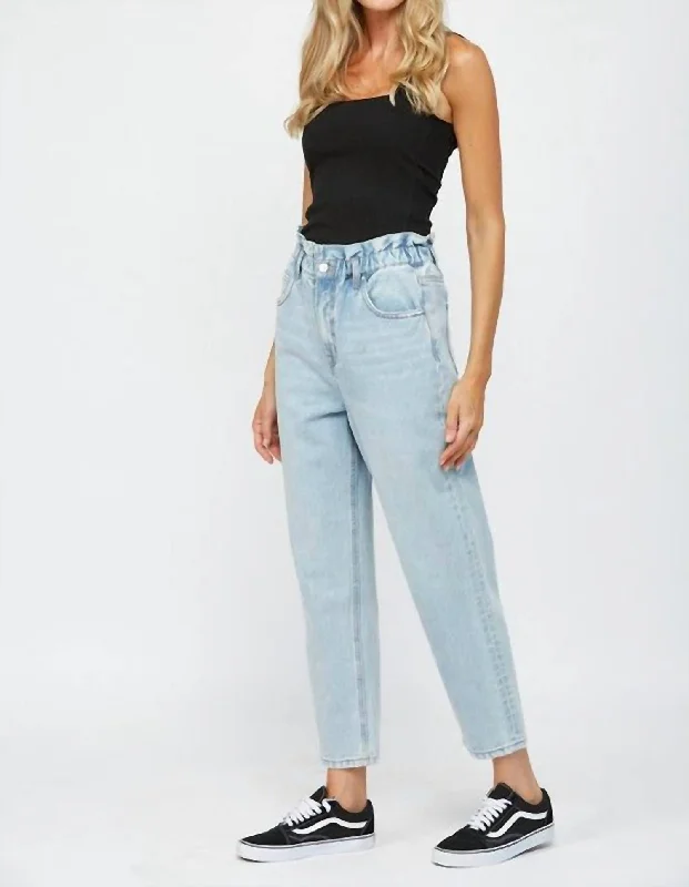 Paperbag Super High Rise Mom Jeans In Clandestine Stylish Bootcut Denim Jeans