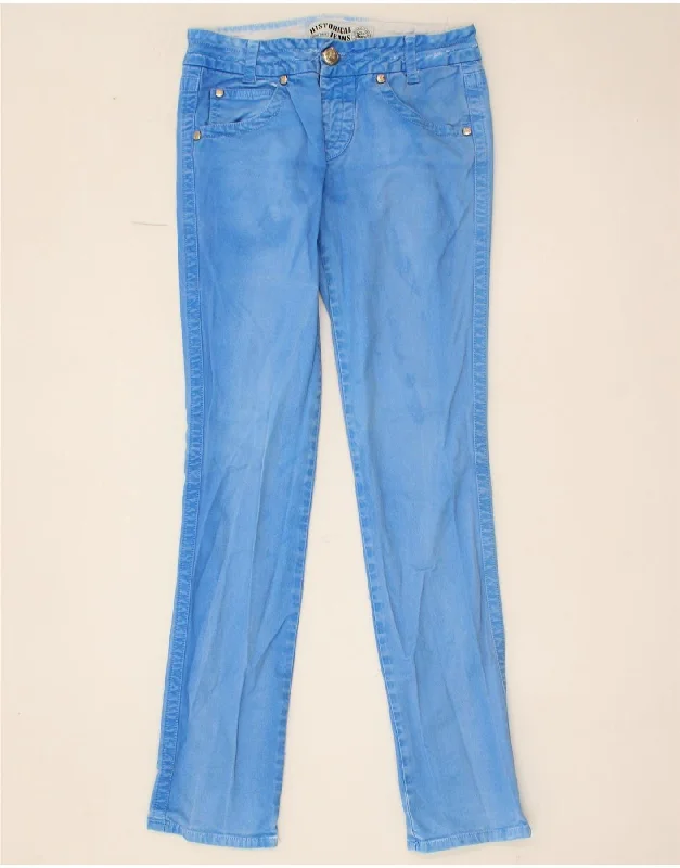 ROY ROGERS Womens Skinny Jeans W29 L32 Blue Cotton Comfortable Flare Leg Jeans