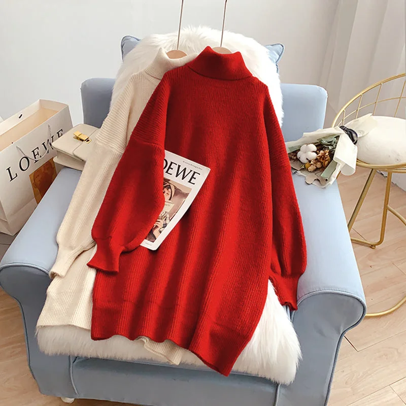 The new high neck knitted sweater is loose and lazy 5218 Long Sweater Short Sweater Cropped Sweater The new high neck knitted sweater is loose and lazy 5218 Long Sweater Short Sweater Cropped Sweater