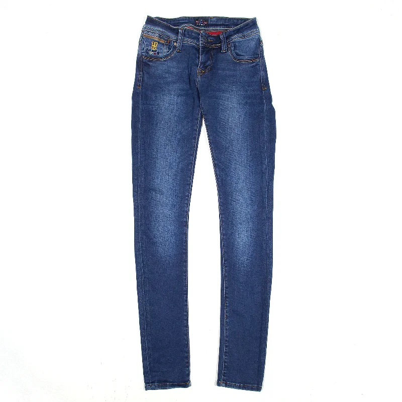 TOMMY HILFIGER Jeans Blue Denim Slim Skinny Womens W23 L31 Fashionable Frayed Hem Denim