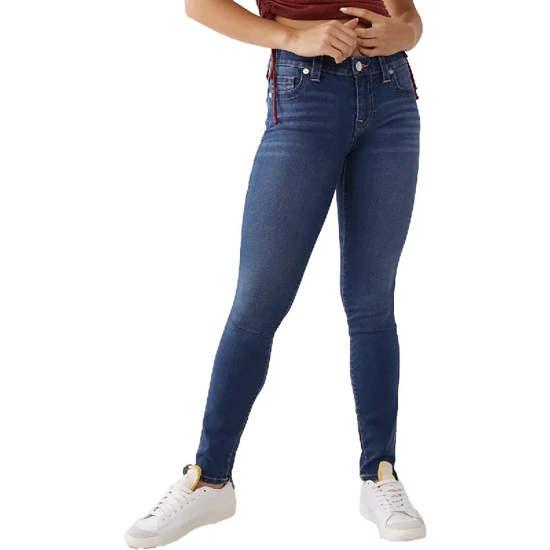 True Religion Womens Halle Mid-Rise Super Skinny Ankle Jeans Classic Blue Denim Jeans True Religion Womens Halle Mid-Rise Super Skinny Ankle Jeans Classic Blue Denim Jeans