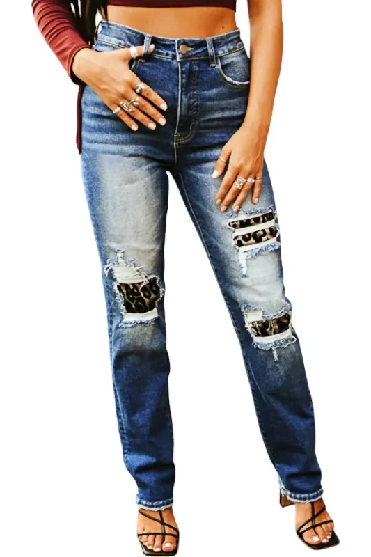 Tummy Control Boyfriend Jeans In Mid Wash Stylish Tapered Fit Jeans