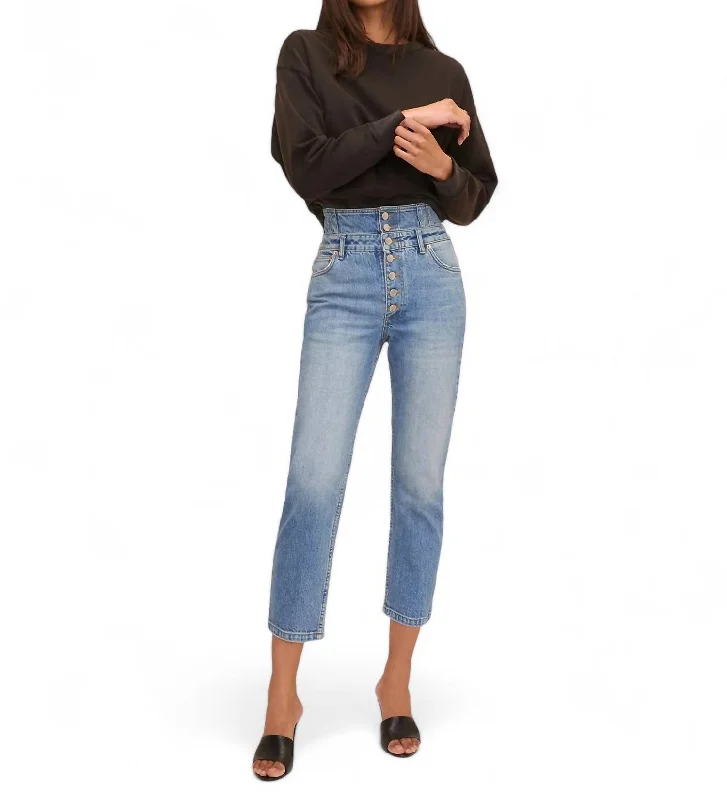 Turner Ii High Waist Jean In Indigo Medium Stone Wash Elegant Dark-Wash Bootcut Jeans