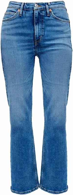 Women 90S Medium Wash Boot Cut Loose High Rise Jeans In Blue Trendy Wide-Legged High-Waist Jeans