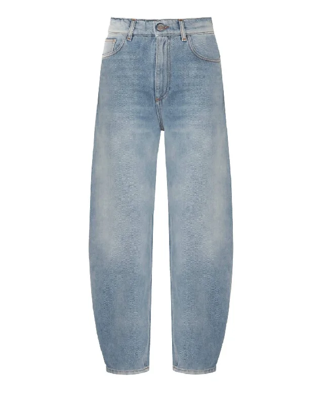 Women's Barrel Jeans In Hyperwashed Stylish High-Waisted Denim