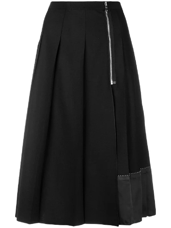 pleated midi skirt seamless skirt comfort