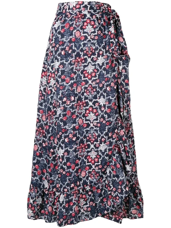 floral print full skirt patchwork skirt art