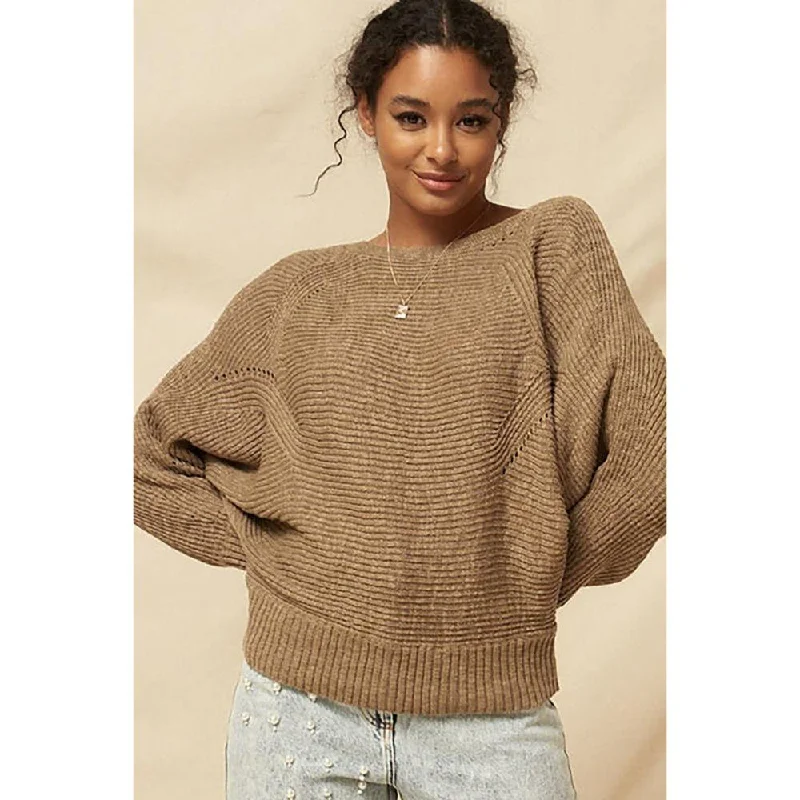 A Ribbed Knit Sweater Lace Blend Ribbed Blend Corduroy Blend