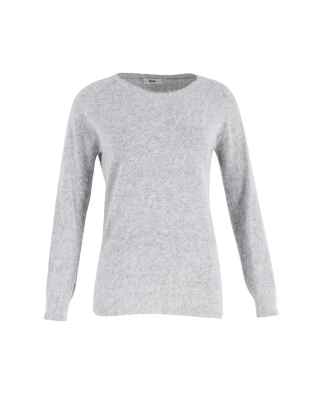 Acne Studios Brushed Knit Sweater in Grey Mohair Terry Terry Cloth Terry Knit