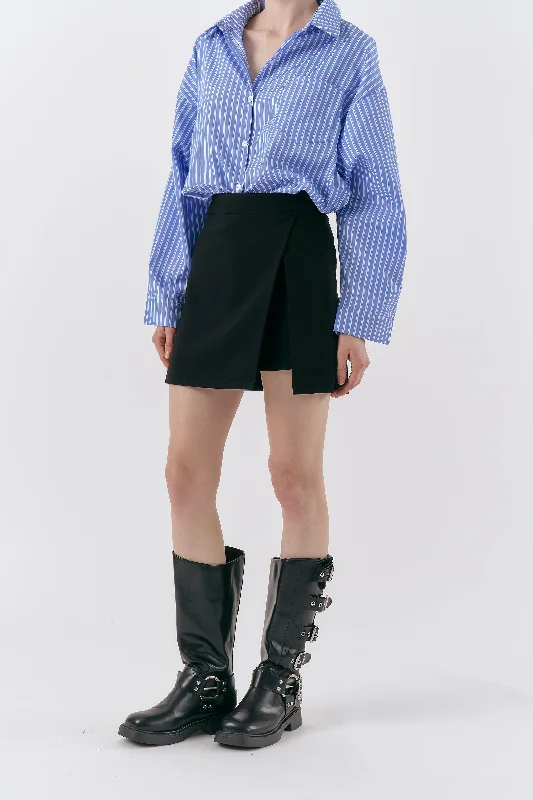 Ava Cut-out Skort leather skirt refined