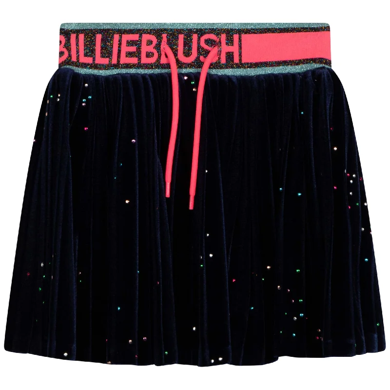 BILLIEBLUSH GLITTER VELVET SKIRT WITH LOGO ELASTIC WAIST velvet skirt sumptuous