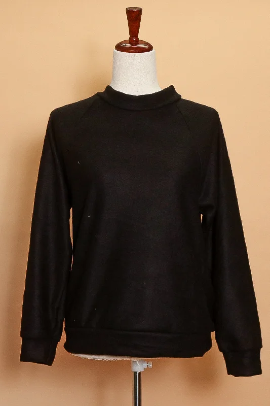 Black Mockneck Sweater Thin Thick Dense