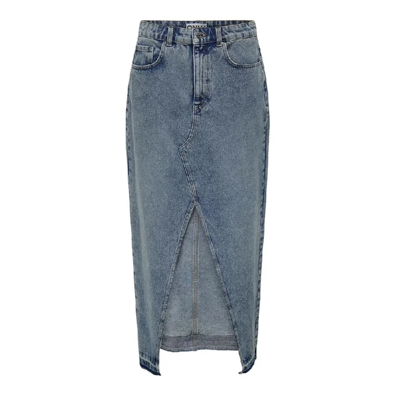 Only Blue Cotton Skirt denim skirt durable