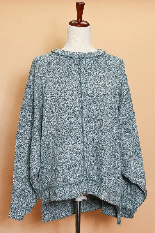 Blue Marled Sweater (XS) Velvet Chenille Corduroy