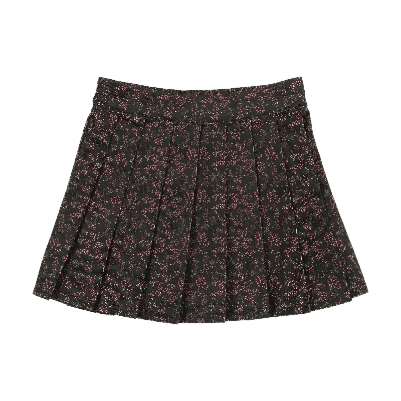 Bonjoy Floral Skirt pleated skirt texture