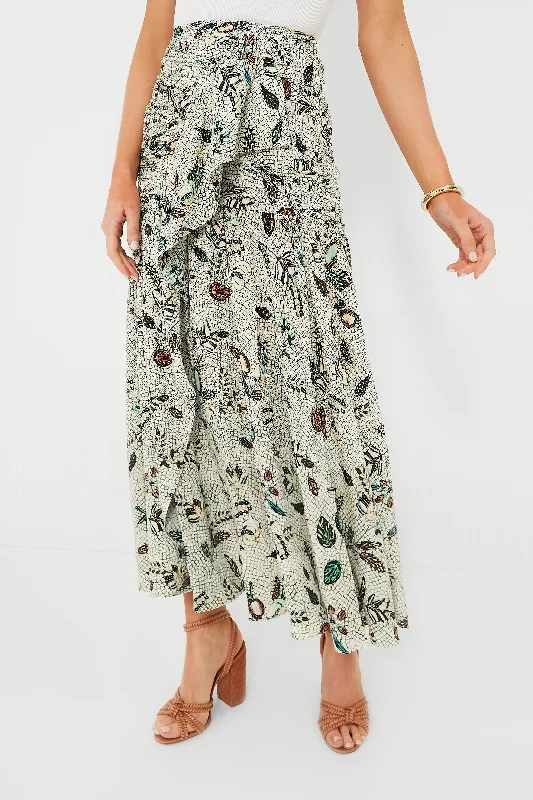 Botanical Mist Georgina Skirt belted skirt waist