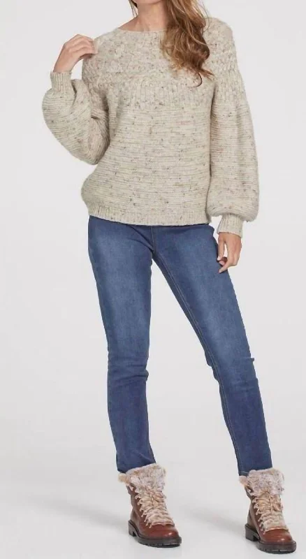 Cable Sweater In Birch Thin Thick Dense