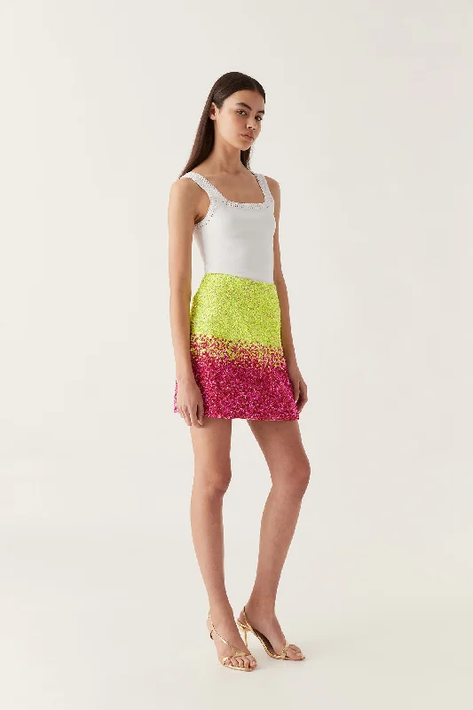 Calypso Ombre Mini Skirt lace skirt elegant