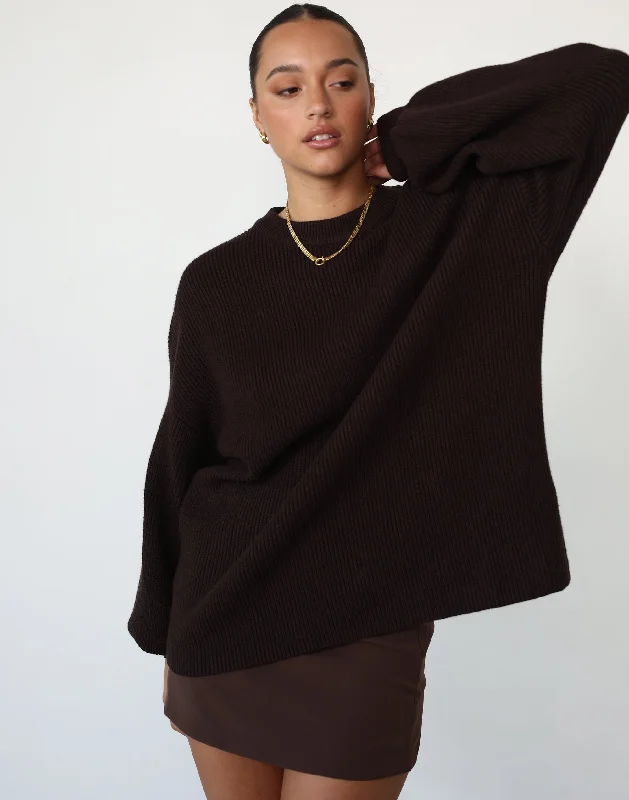 Cody Oversized Jumper (Chocolate) Nylon Fabric Polyester Fabric Spandex Fabric