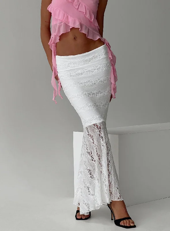 Date Night Maxi Skirt White chiffon skirt lightweight