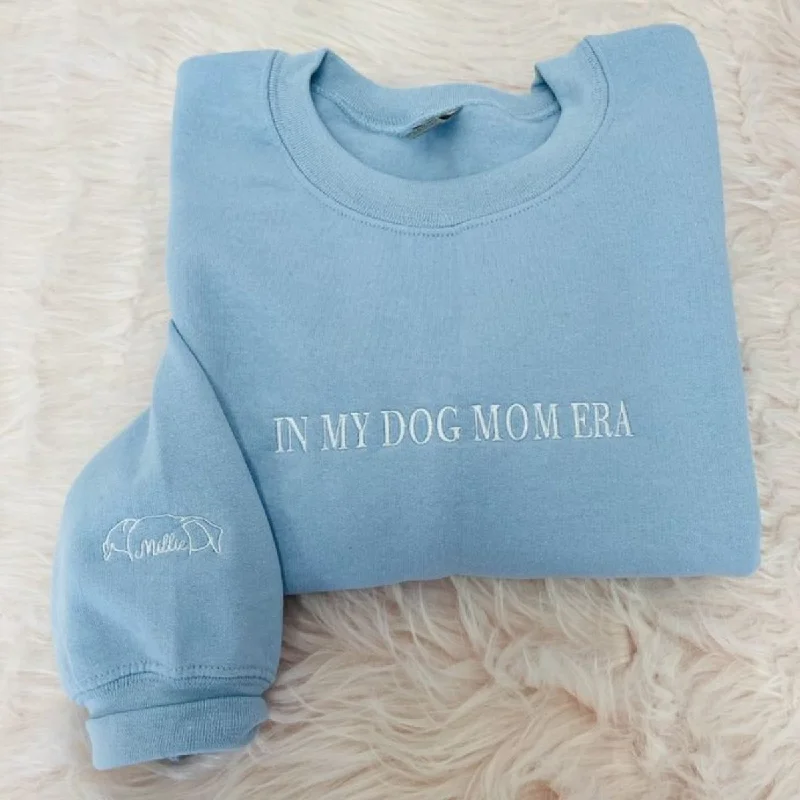Dog Mama Sweatshirt, Hoodie Embroidered with Dog Ear, Name, Quote Hoodie with Applique Textured Unique Dog Mama Sweatshirt, Hoodie Embroidered with Dog Ear, Name, Quote Hoodie with Applique Textured Unique