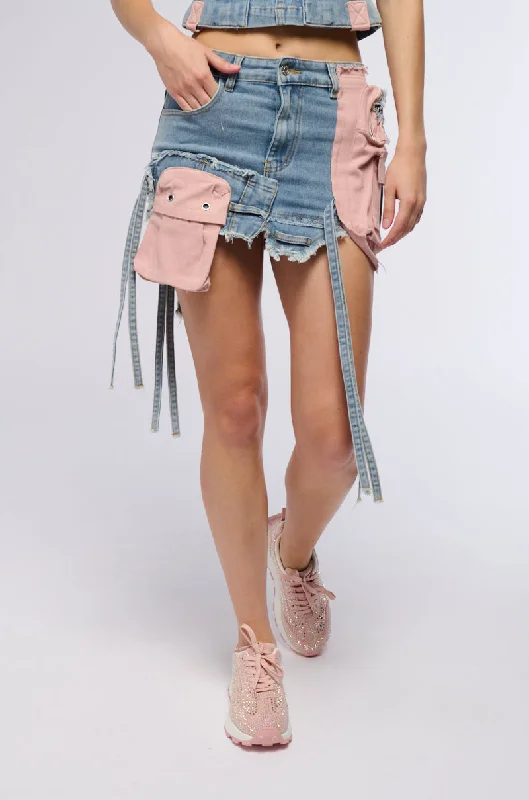 DONT STOP ME NOW DENIM MINI SKIRT velvet skirt luxury