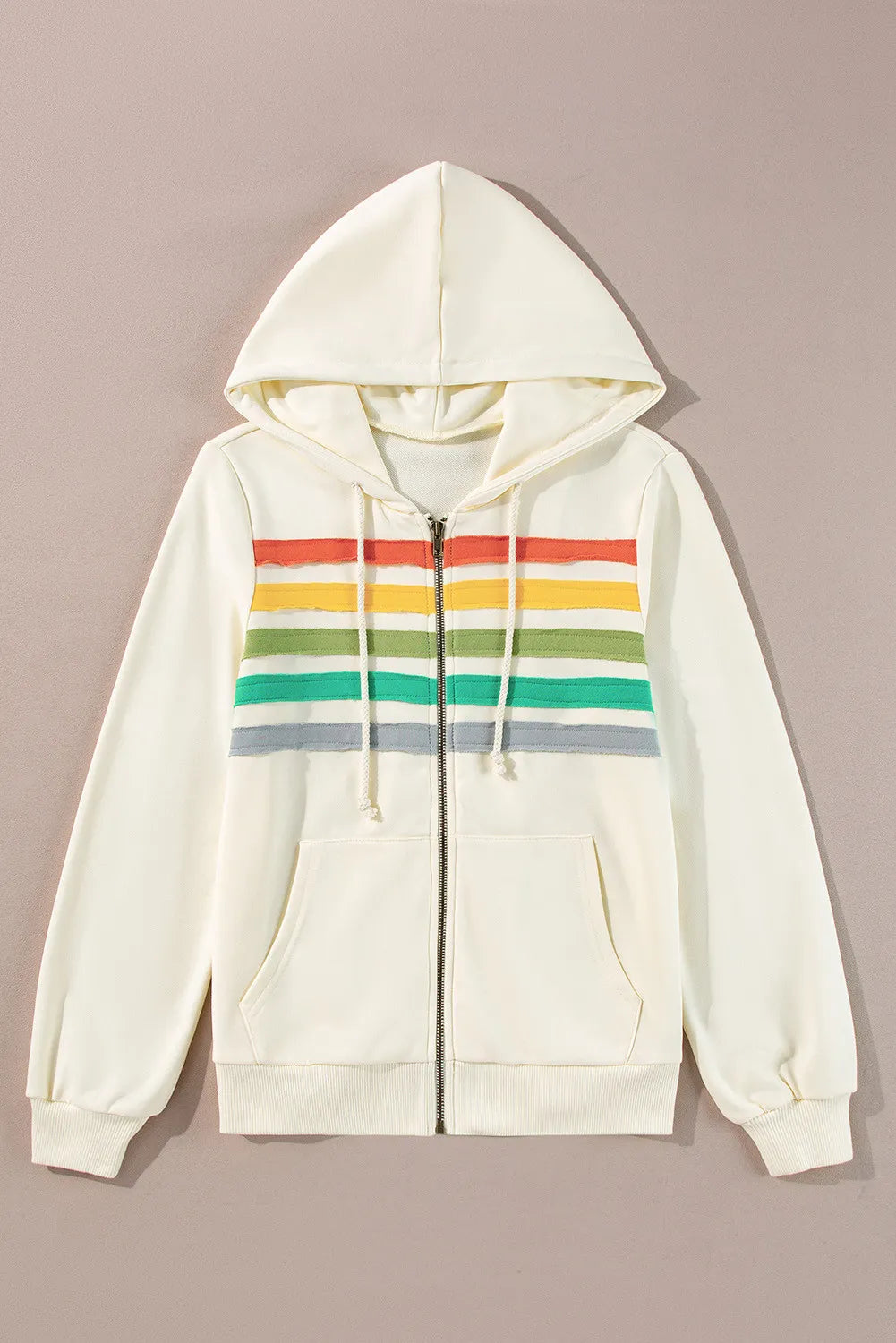 Drawstring Contrast Zip Up Long Sleeve Hoodie Hoodie with Raglan Sleeves Sporty Comfortable Drawstring Contrast Zip Up Long Sleeve Hoodie Hoodie with Raglan Sleeves Sporty Comfortable