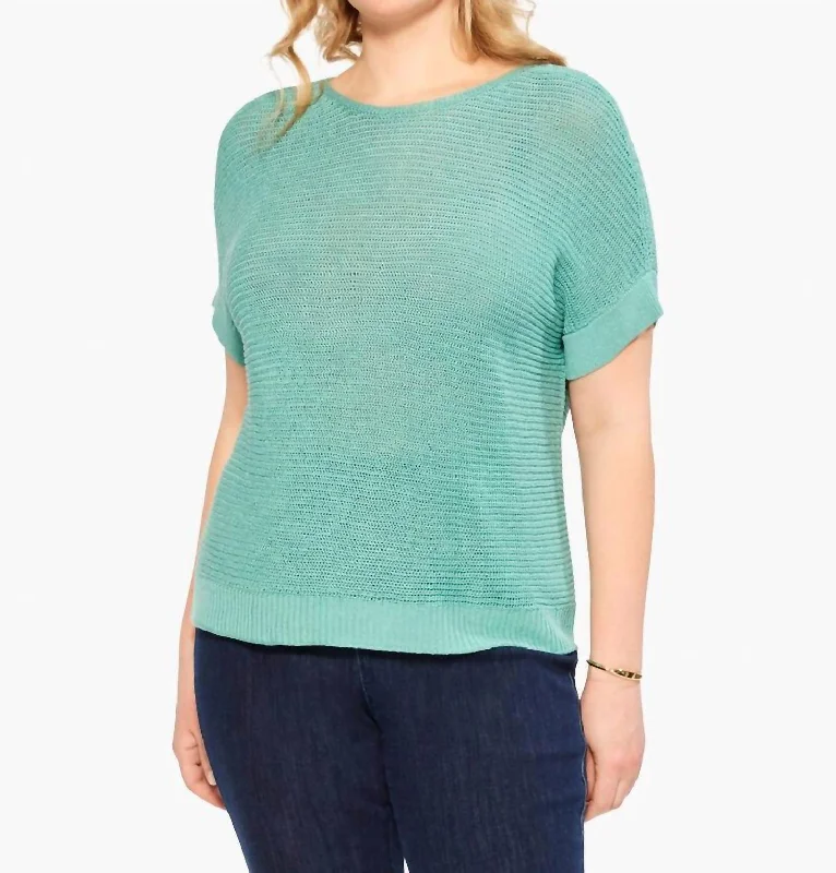 Easy Sleeve Summer Sweater In Dusty Aqua Wool Sweater Cotton Sweater Cashmere Sweater