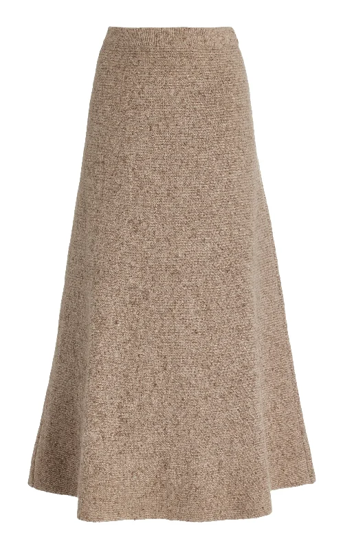 Eden Knit Maxi Skirt in Oatmeal Multi Cashmere leather skirt sleek