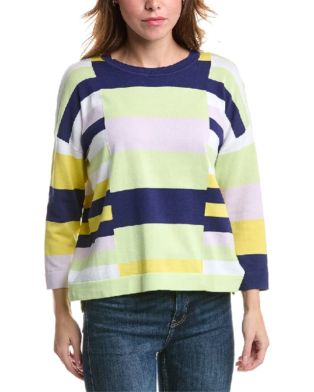 Edinburgh Knitwear Bold Stripe Sweater Elegant Classic Vintage