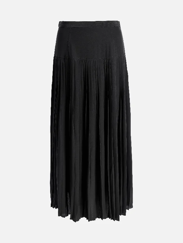 Ella Silk Skirt in Noir silk skirt elegant