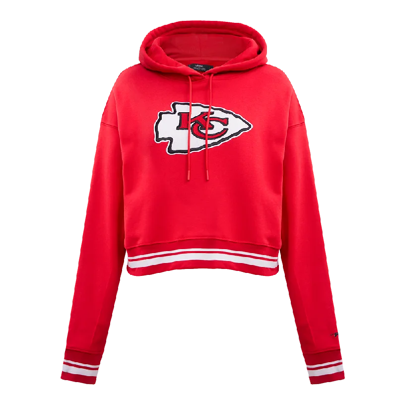 NFL KANSAS CITY CHIEFS RETRO CLASSIC WOMEN'S RIB CROPPED PO HOODIE (RED) Hoodie with Magnetic Closure Innovative Modern NFL KANSAS CITY CHIEFS RETRO CLASSIC WOMEN'S RIB CROPPED PO HOODIE (RED) Hoodie with Magnetic Closure Innovative Modern
