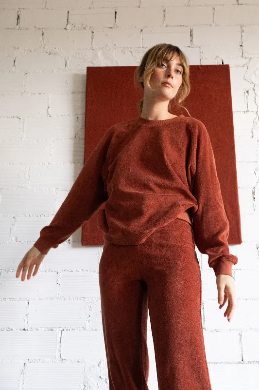 Gilda terry sweatshirt raglan sleeves in Mars red Hoodie with Pattern Geometric Abstract Gilda terry sweatshirt raglan sleeves in Mars red Hoodie with Pattern Geometric Abstract