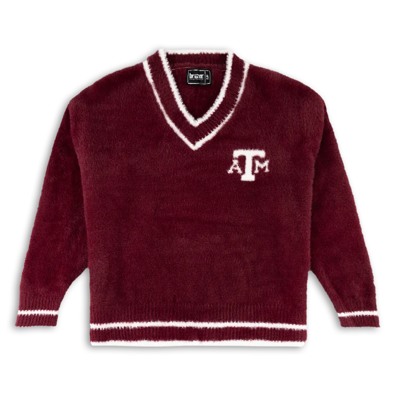 Texas A&M Her Intarsia V Neck Sweater Sweater Knitwear Pullover