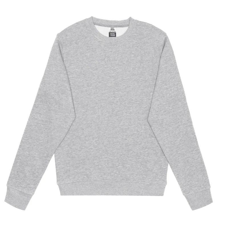 HERO-1020 Unisex Blank Crewneck Sweatshirt - Sport Grey Hoodie with Mock Neck Collared Structured HERO-1020 Unisex Blank Crewneck Sweatshirt - Sport Grey Hoodie with Mock Neck Collared Structured