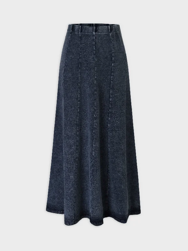 Jersey Paneled Skirt 37"-Blue breathable skirt fabric