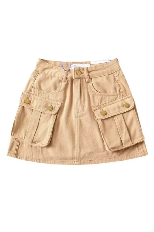 'Lara' Cargo skirt (2 Colors) a-line skirt cut