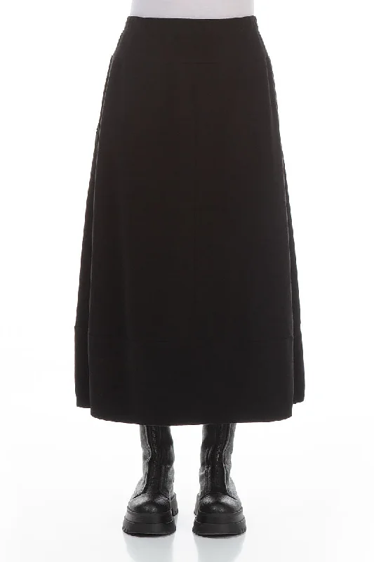 Loose Black Cotton Jersey Skirt denim skirt stylish