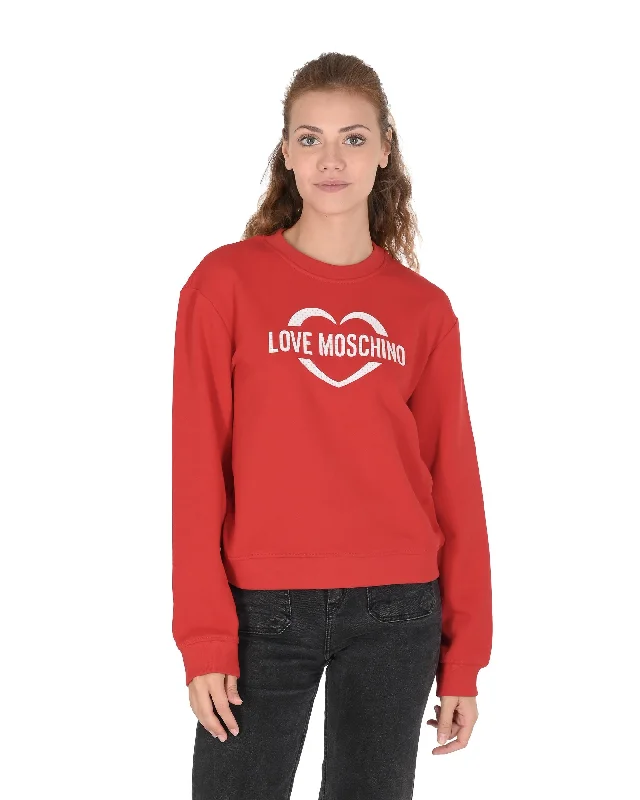 Love Moschino Womens Sweatshirt W 6 306 55 M 4055 O97 RED Hoodie with Button Classic Timeless Love Moschino Womens Sweatshirt W 6 306 55 M 4055 O97 RED Hoodie with Button Classic Timeless