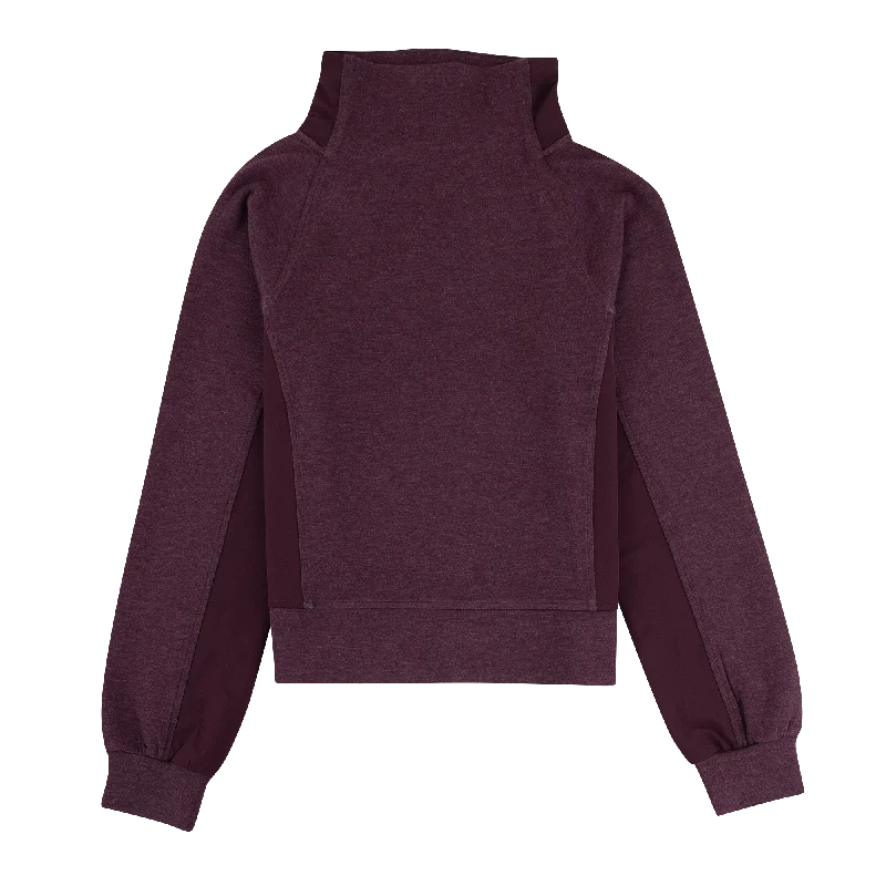 Maroon Travis Mathew Delightful Funnel Neck Sweater Stretchy Elastic Breathable