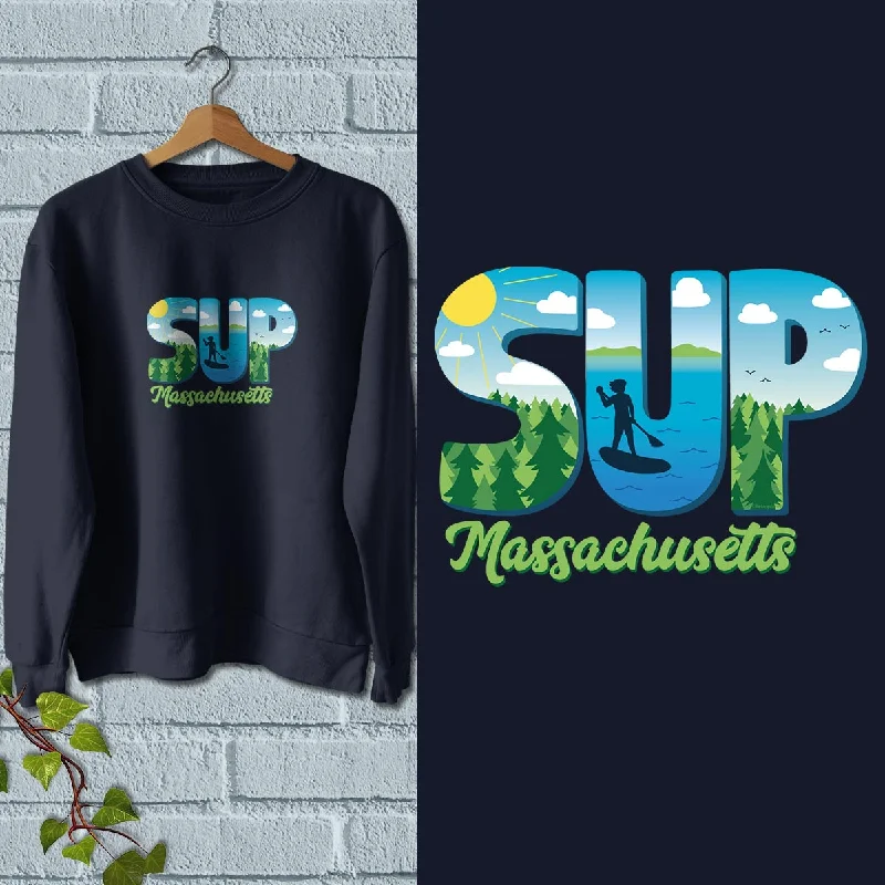 Massachusetts SUP Stand Up Paddleboard Sweatshirt Adult Unisex S-XXL Hoodie with Earth Tones Natural Calm Massachusetts SUP Stand Up Paddleboard Sweatshirt Adult Unisex S-XXL Hoodie with Earth Tones Natural Calm