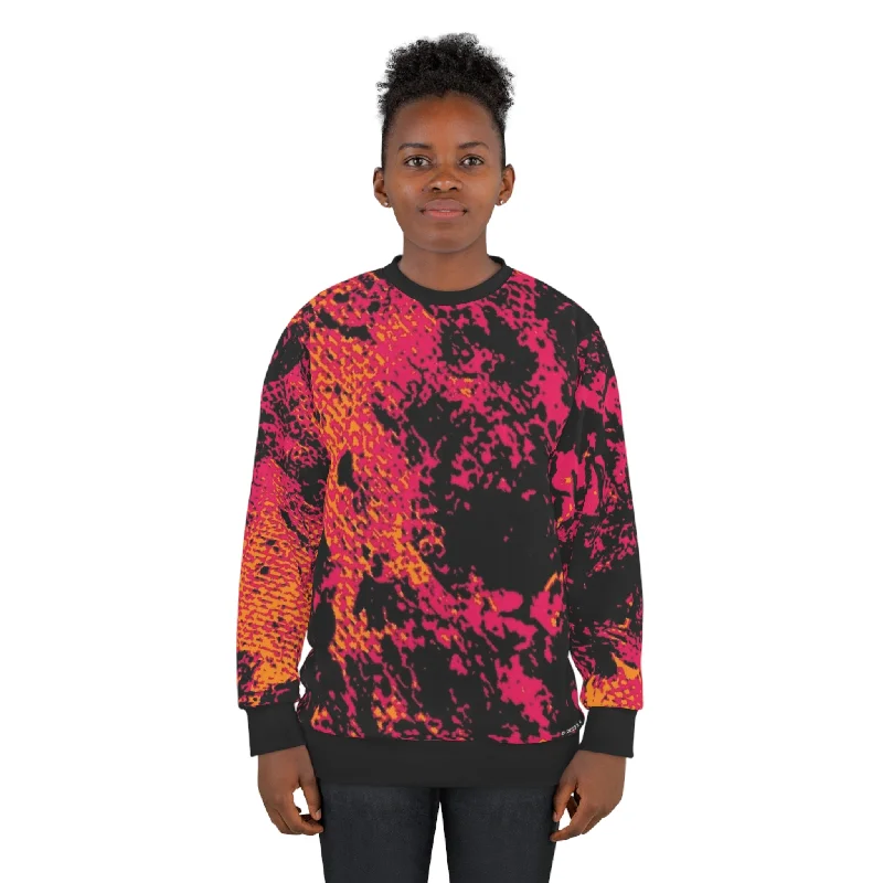 "Mystic Cube" (Cosmic Fusion - Magenta/Orange) - Unisex Sweatshirt Hoodie with Lining Warm Insulated "Mystic Cube" (Cosmic Fusion - Magenta/Orange) - Unisex Sweatshirt Hoodie with Lining Warm Insulated