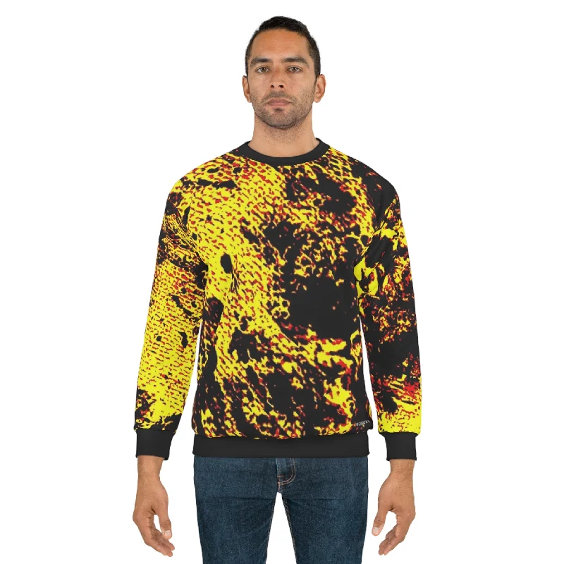"Mystic Cube" (Cosmic Fusion - Neon Yellow) - Unisex Sweatshirt Hoodie with Pocket Utility Practical "Mystic Cube" (Cosmic Fusion - Neon Yellow) - Unisex Sweatshirt Hoodie with Pocket Utility Practical
