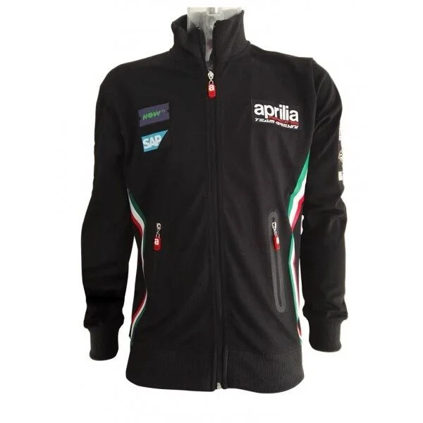 Official Gresini Aprilia Team Woman's Black Zip Up Sweatshirt - A1Fefz17Rew Cotton Hoodie Fleece Lining Warmth Official Gresini Aprilia Team Woman's Black Zip Up Sweatshirt - A1Fefz17Rew Cotton Hoodie Fleece Lining Warmth