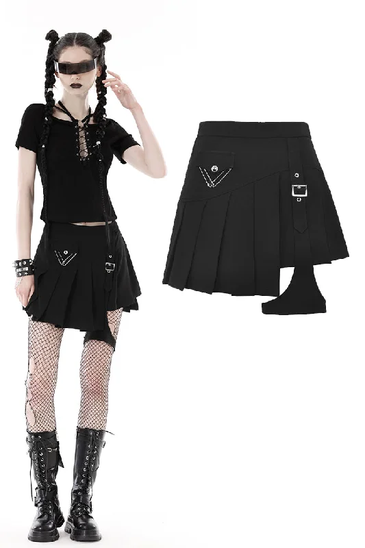 Punk rock irreqular pleated skirt KW281 vintage skirt charm