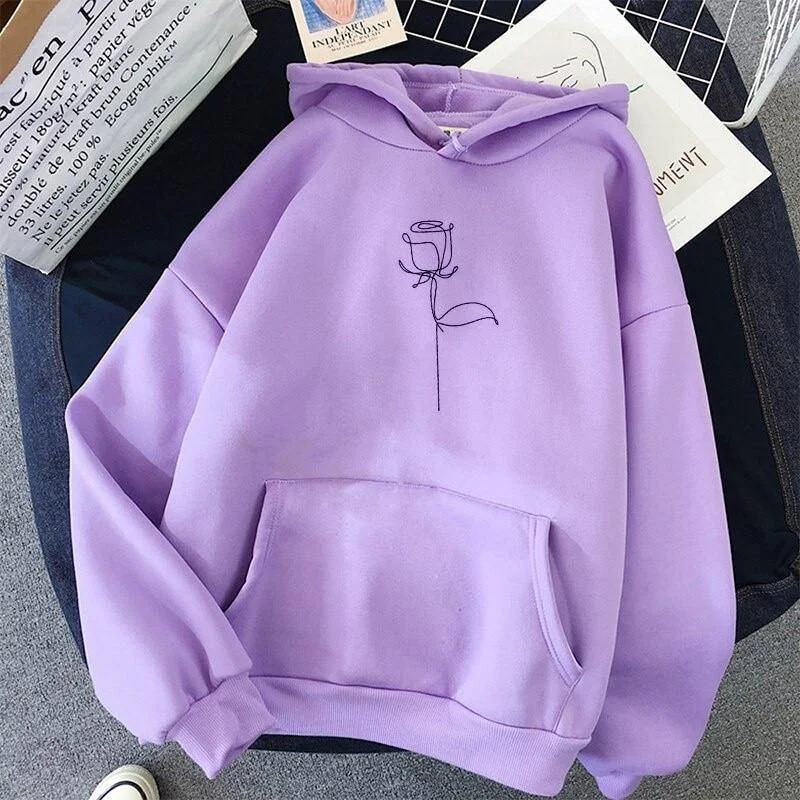 Rosane - Rozendruk Hoodies Sweatshirts voor Dames Hoodie with Button Classic Timeless