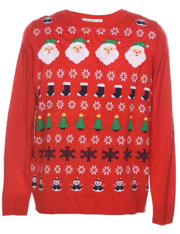 Santa Claus Christmas Jumper - M Transparent Opaque Sheer