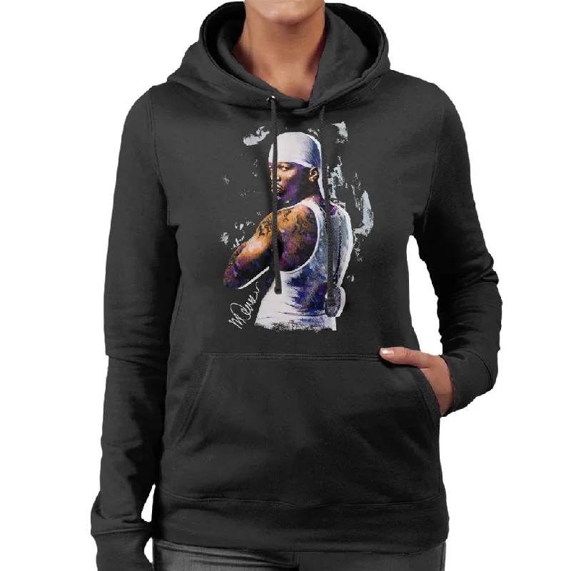 Sidney Maurer Original Portrait Of 50 Cent Bandana Women's Hooded Sweatshirt Hoodie with Contrast Stitching Detailed Premium Sidney Maurer Original Portrait Of 50 Cent Bandana Women's Hooded Sweatshirt Hoodie with Contrast Stitching Detailed Premium