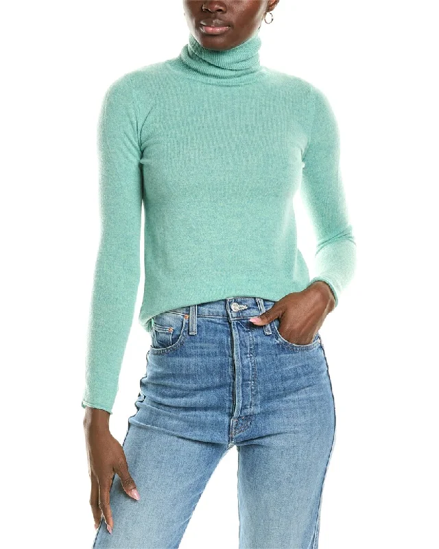 sofiacashmere Roll Cuff & Hem Turtleneck Sweater High Neck Crew Neck V-Neck