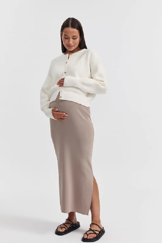 Crepe Knit Split Skirt seamless skirt comfort